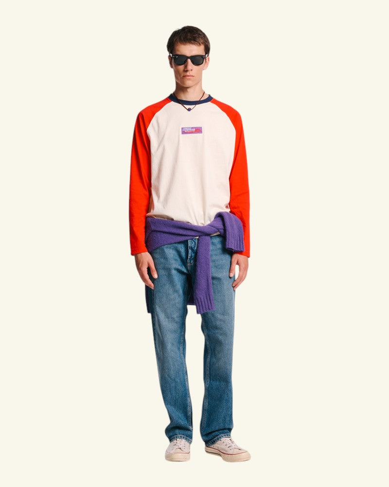 Au Vieux Campeur - Paid Holidays - Jace T-shirt - Ecru Red & Bleu