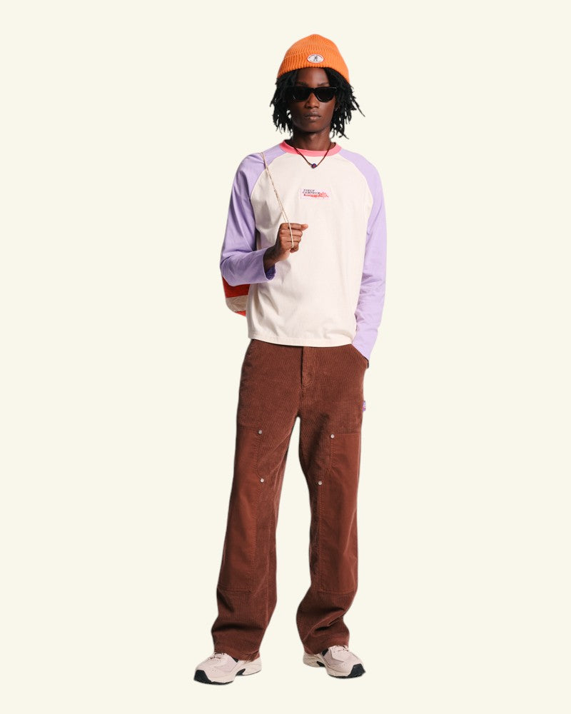 Au Vieux Campeur - Paid Holidays - Jace T-shirt - Ecru Violet & Rose