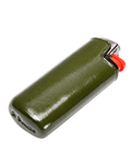 Étui à briquet Merci Paris Il Bussetto en cuir vert foncé à tannage végétal pour briquet BIC Mini