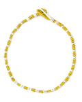 Mikia - Bracelet Small Silver Beads - Jaune