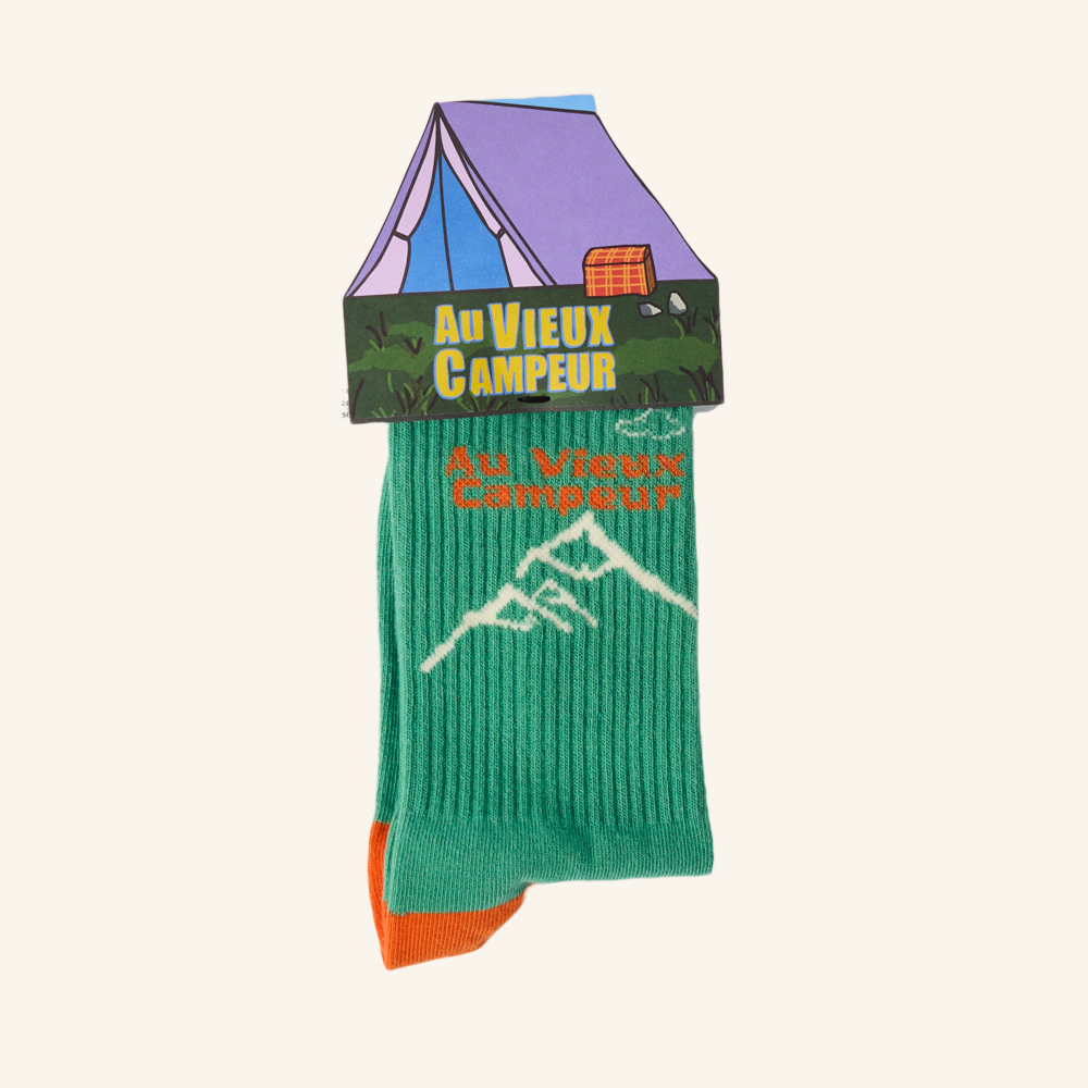 Au Vieux Campeur - Congés Payés - Chaussettes Chaines Montagnes - Vert