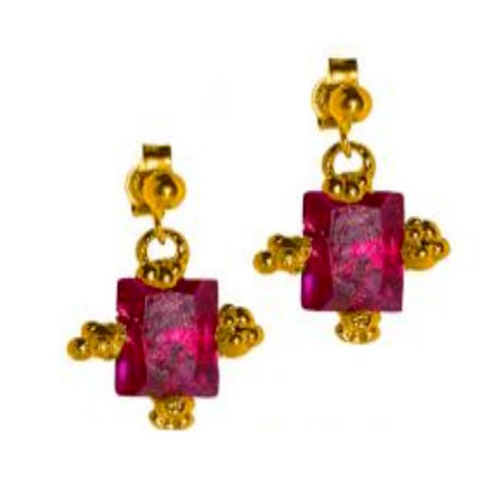 Sofia Rocha - Boucles d'oreilles Ausence - Or & Fuschia