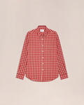 Chemise Merci Paris NN.07 Deon à carreaux rouges en flanelle de coton biologique avec poche poitrine et coupe droite