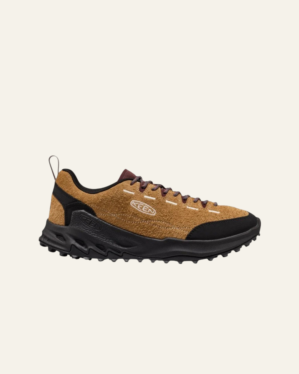 Baskets Keen Jasper Zionic Merci Paris en cuir suédé marron et noir avec semelle crantée robuste