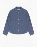 Chemise Merci Paris Masscob à carreaux bleus, manches longues et col classique, style décontracté et élégant