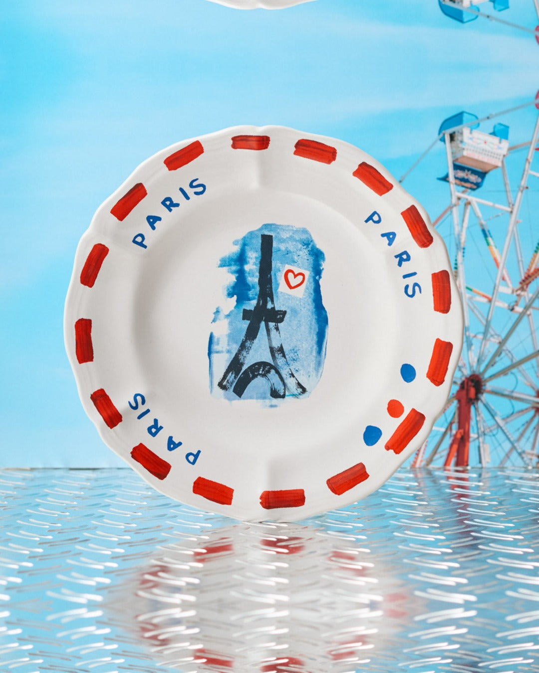 Merci - Assiette Plate En Faïence Tour Eiffel