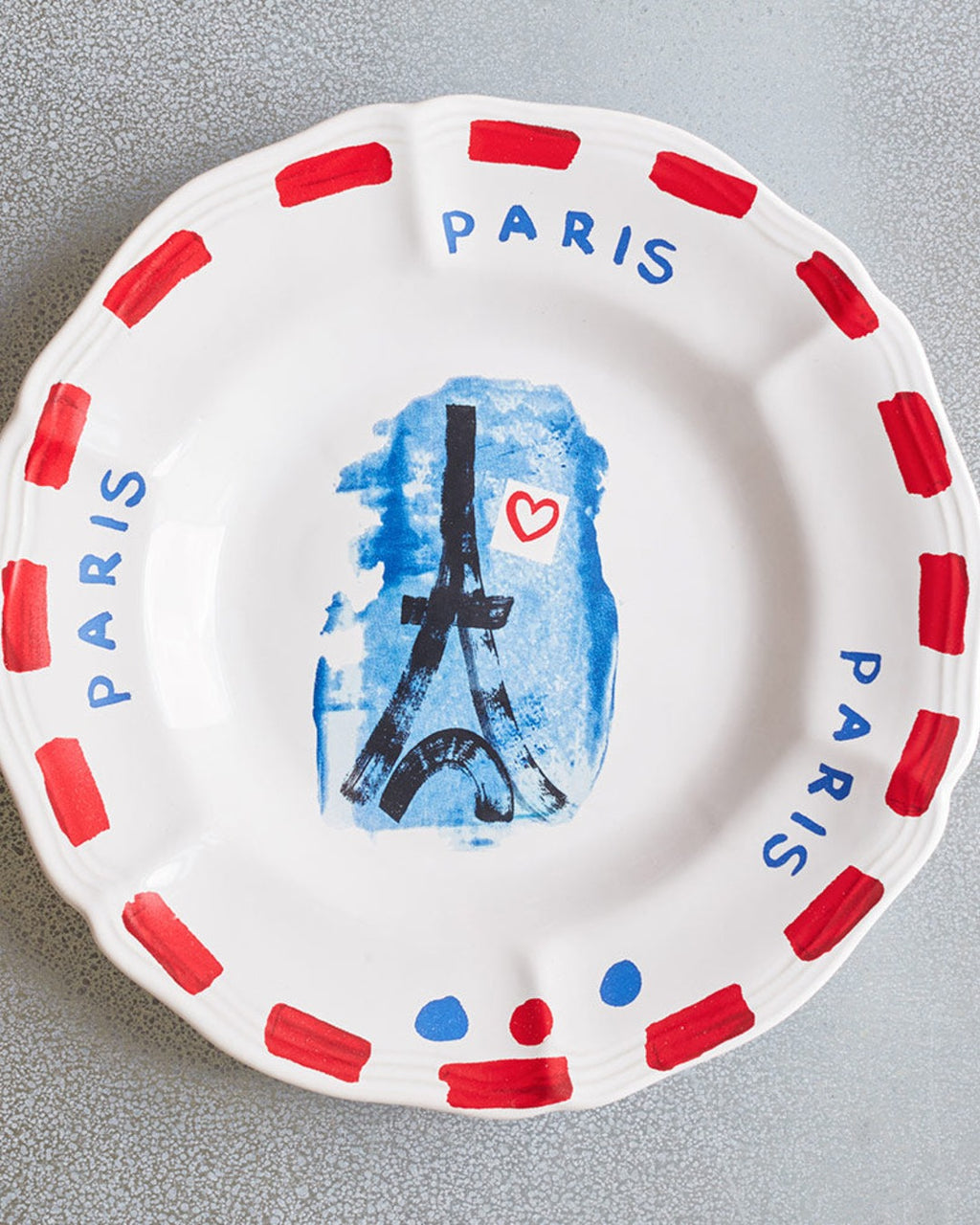 Merci - Earthernware plate - Eiffel Tower