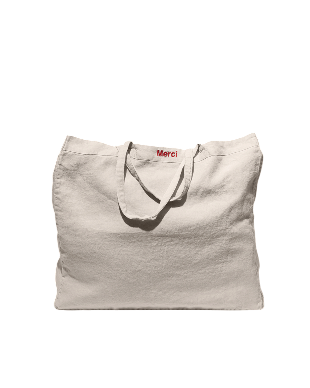 Merci - Washed linen Merci shopping bag - Stone