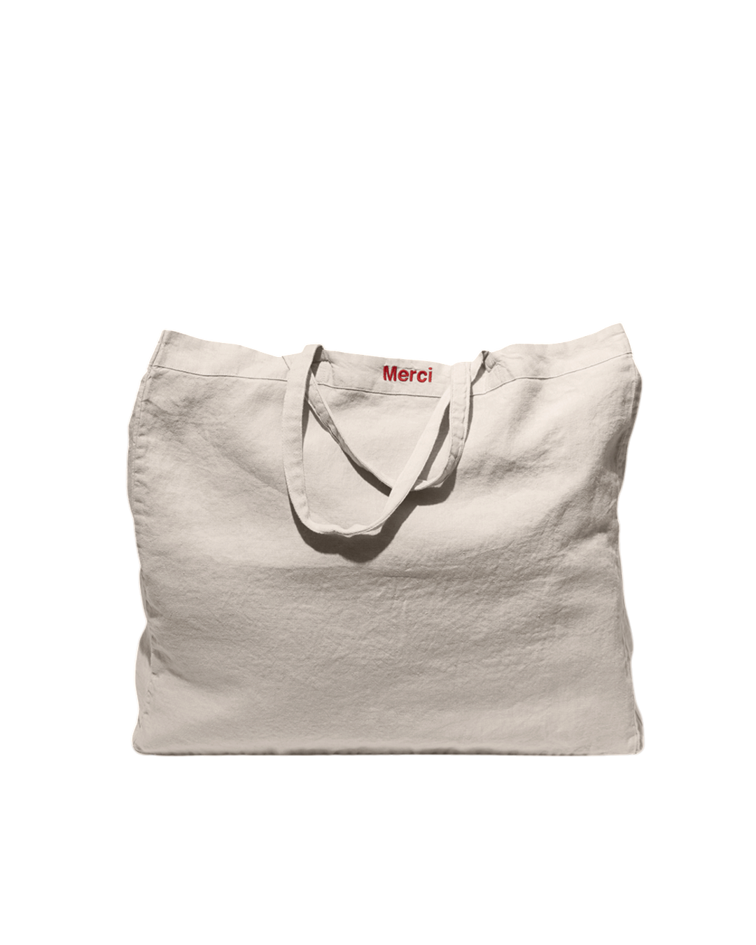 Merci - Washed linen Merci shopping bag - Stone