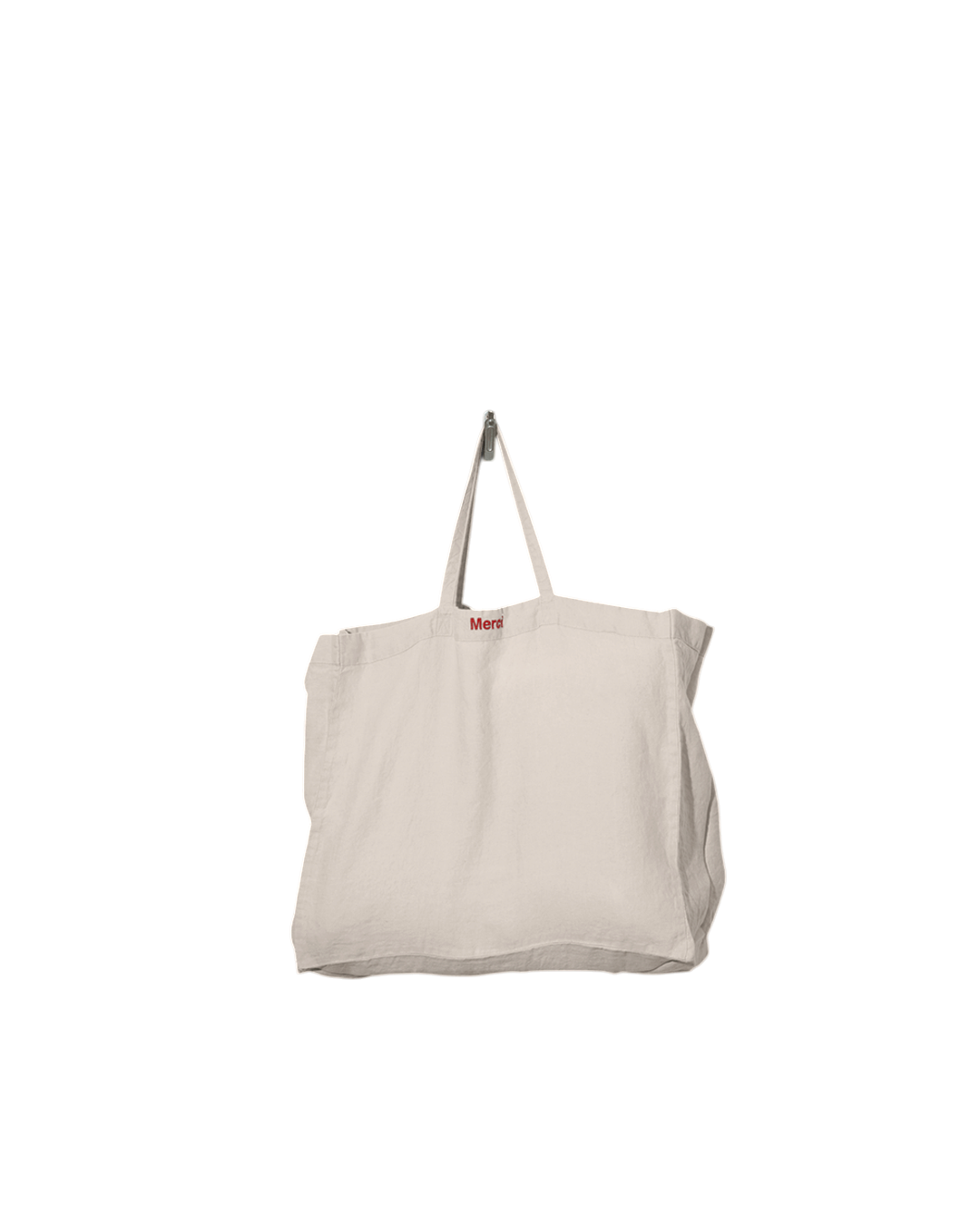 Merci - Washed linen Merci shopping bag - Stone