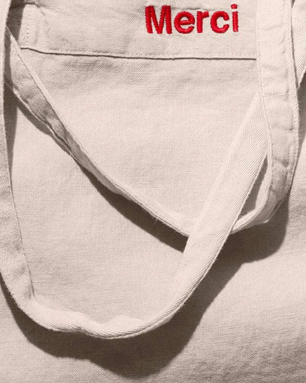 Merci - Washed linen Merci shopping bag - Stone