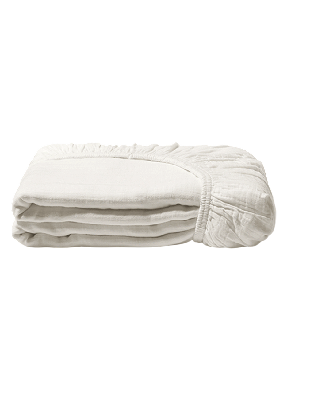 Parure en gaze de coton Blanc de Meudon — drap-housse plié