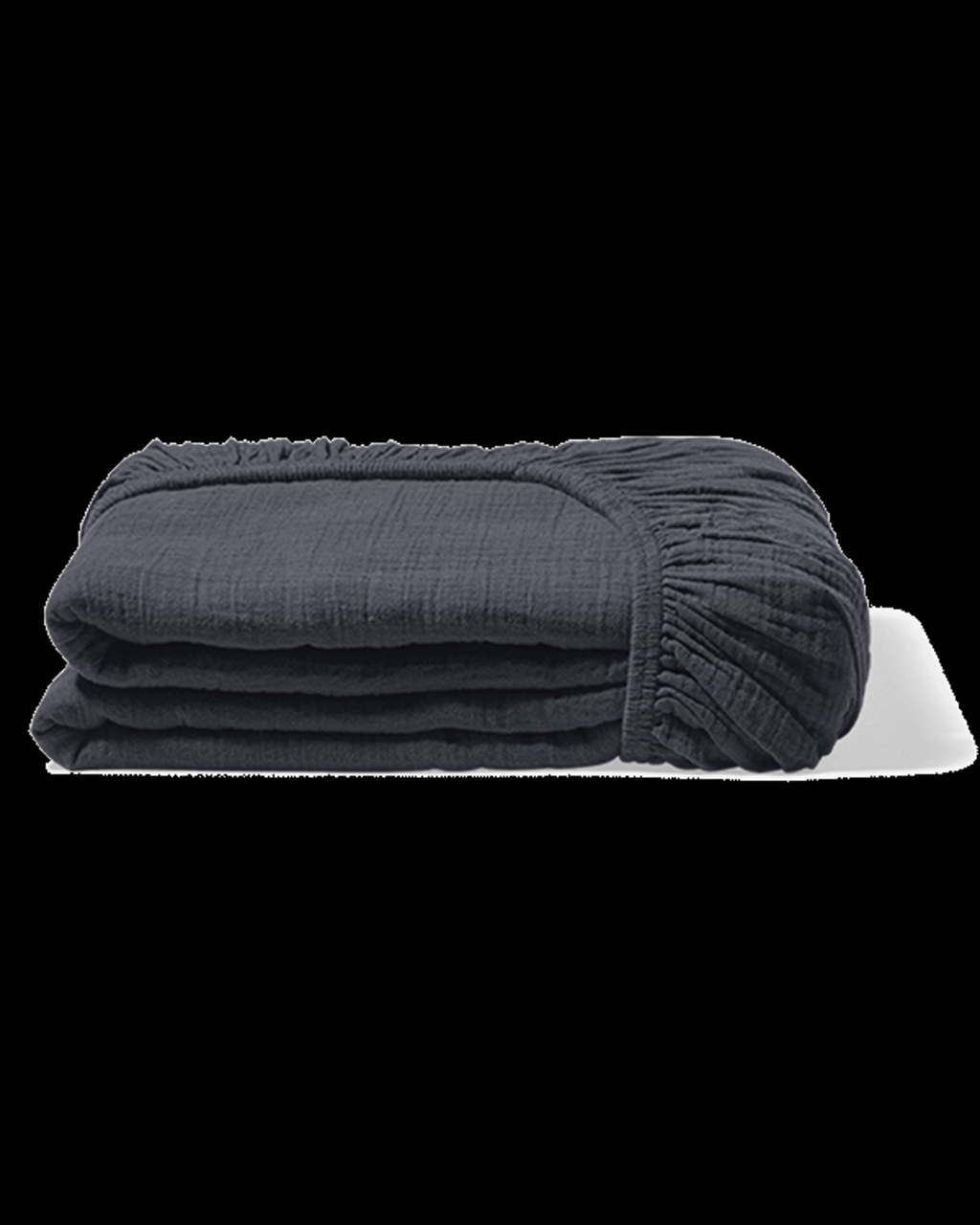 Merci - Cotton gauze fitted sheet - Charcoal Grey