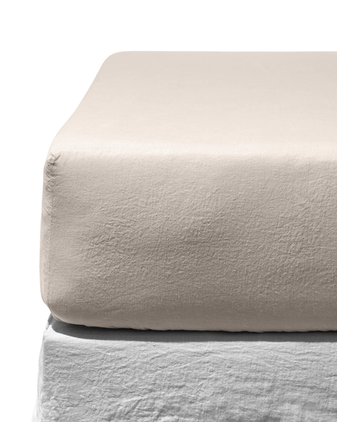 Merci - Washed linen fitted sheet - Stone