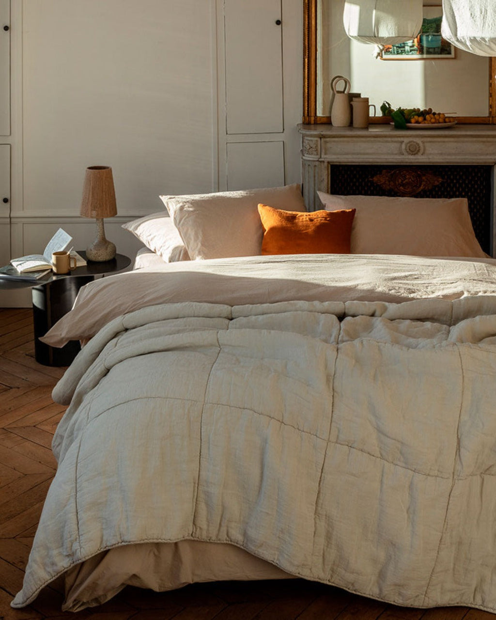 Merci - Pure washed linen quilt - Stone