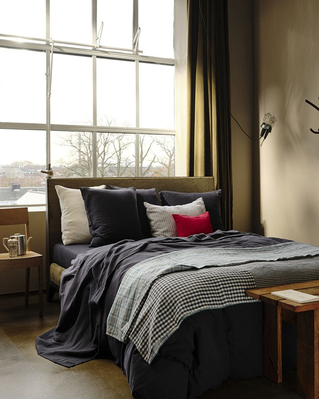 Merci - Housse De Couette En Gaze De Coton - Gris Fusain