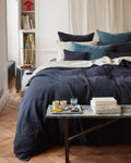 Merci - Housse De Couette En Lin Lavé - Bleu Encre