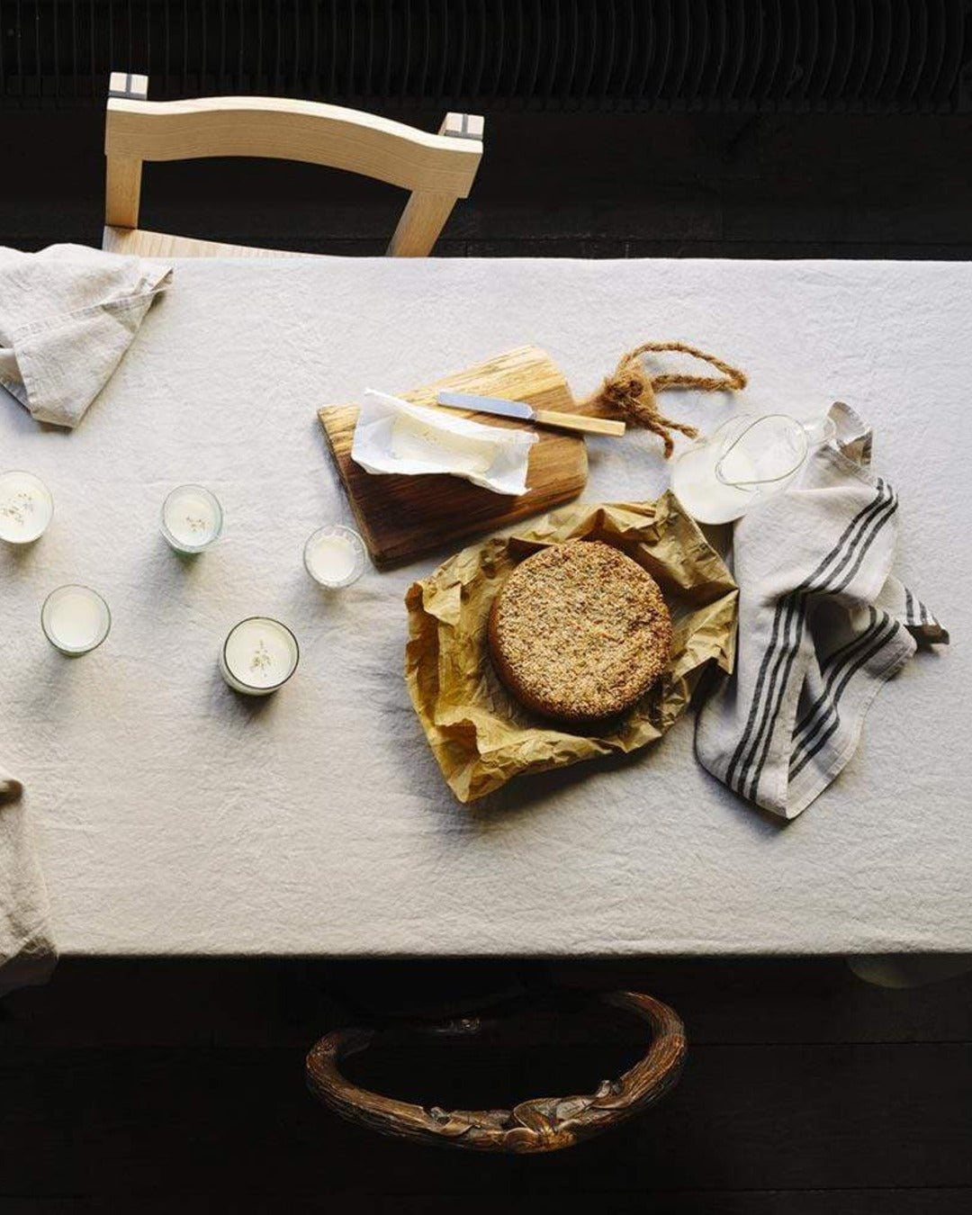 Merci - Washed linen tablecloth - Stone