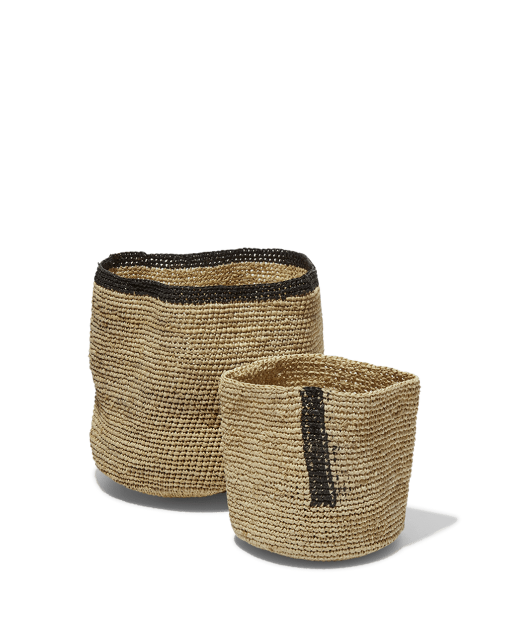 Domoina - Raffia basket - Black edge
