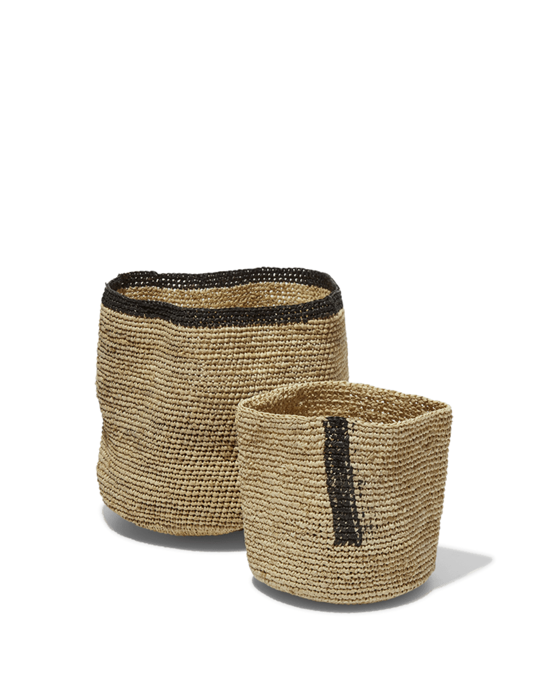Domoina - Raffia basket - Black edge