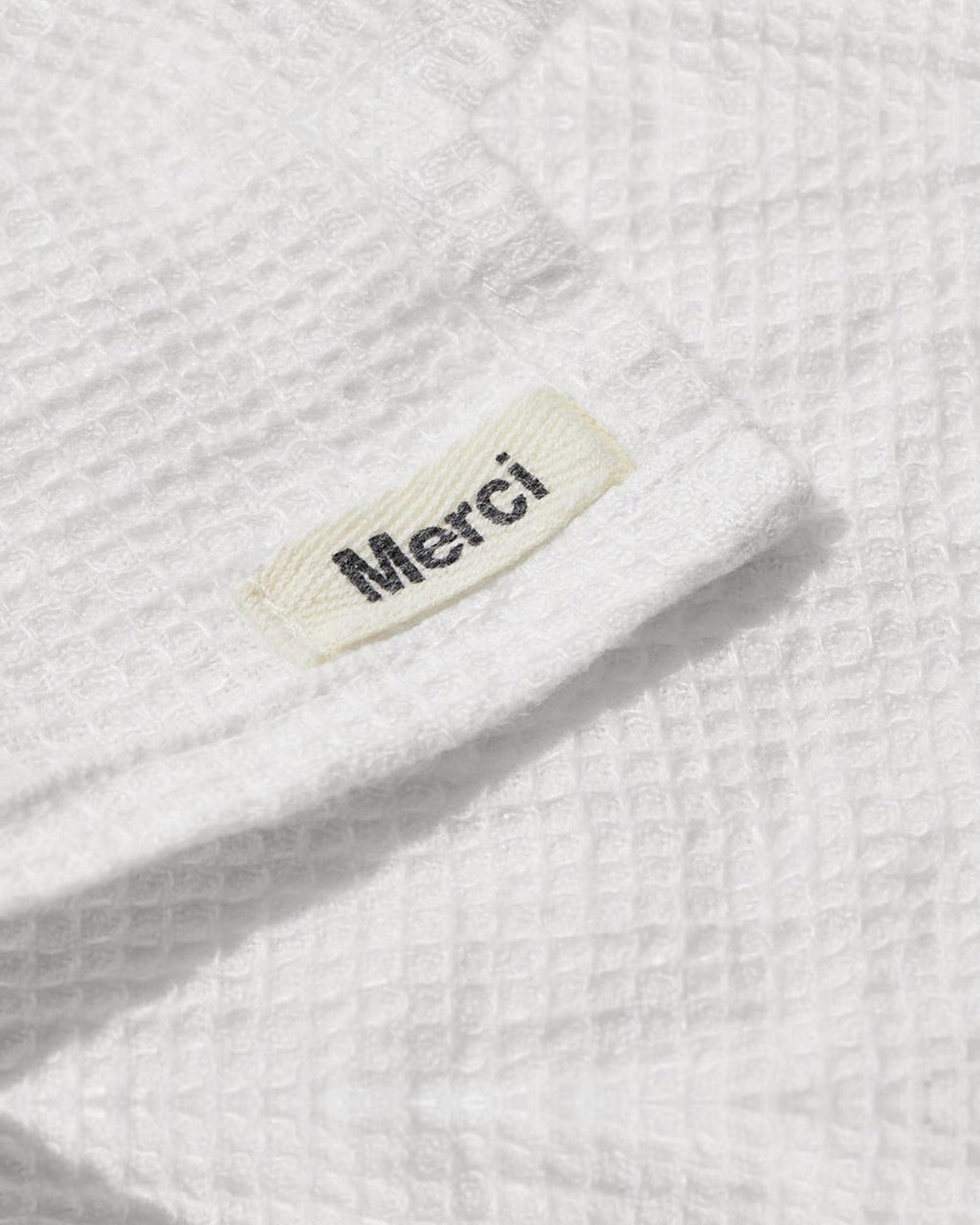Merci - Serviette De Bain En Lin Nid D'Abeille - Blanc Optique