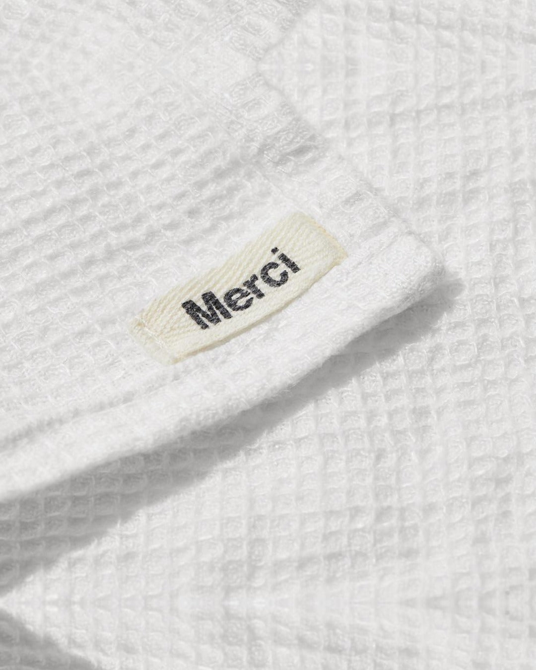 Merci - Linen bath towel - Honeycomb - Optical White