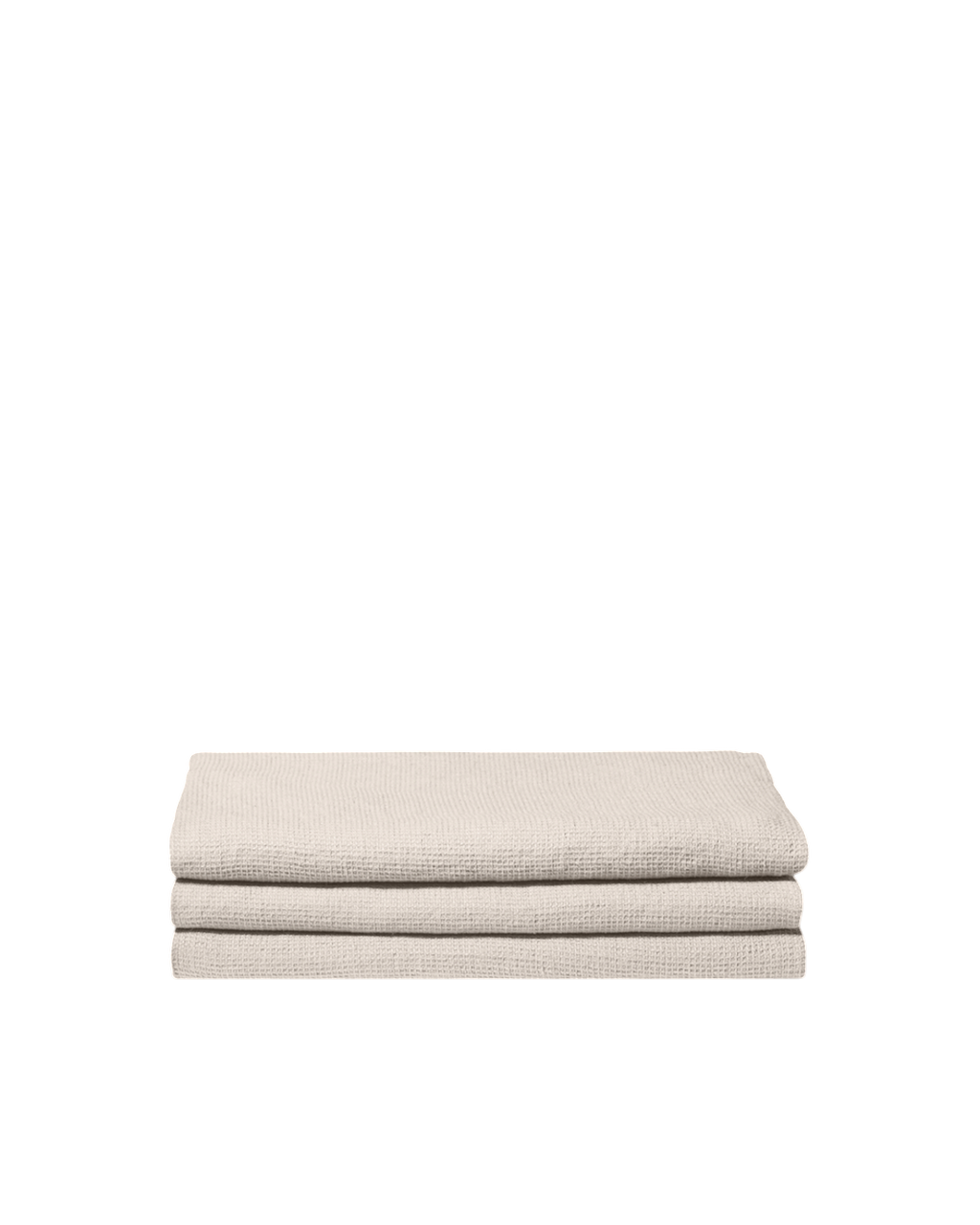 Serviette de bain Merci Paris en lin nid d'abeille couleur pierre, pliée et très absorbante