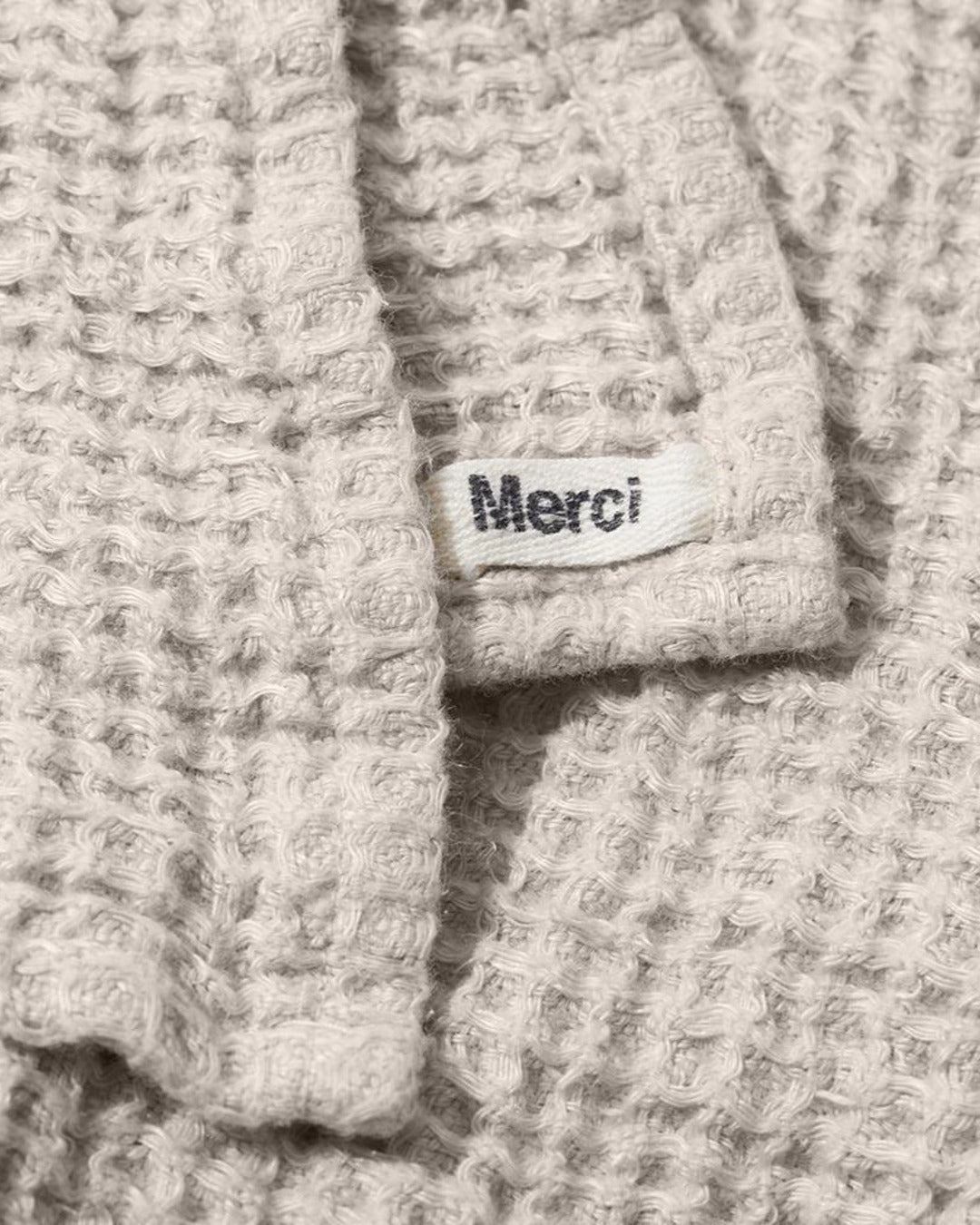 Merci - Linen bath towel - Waffle - Stone