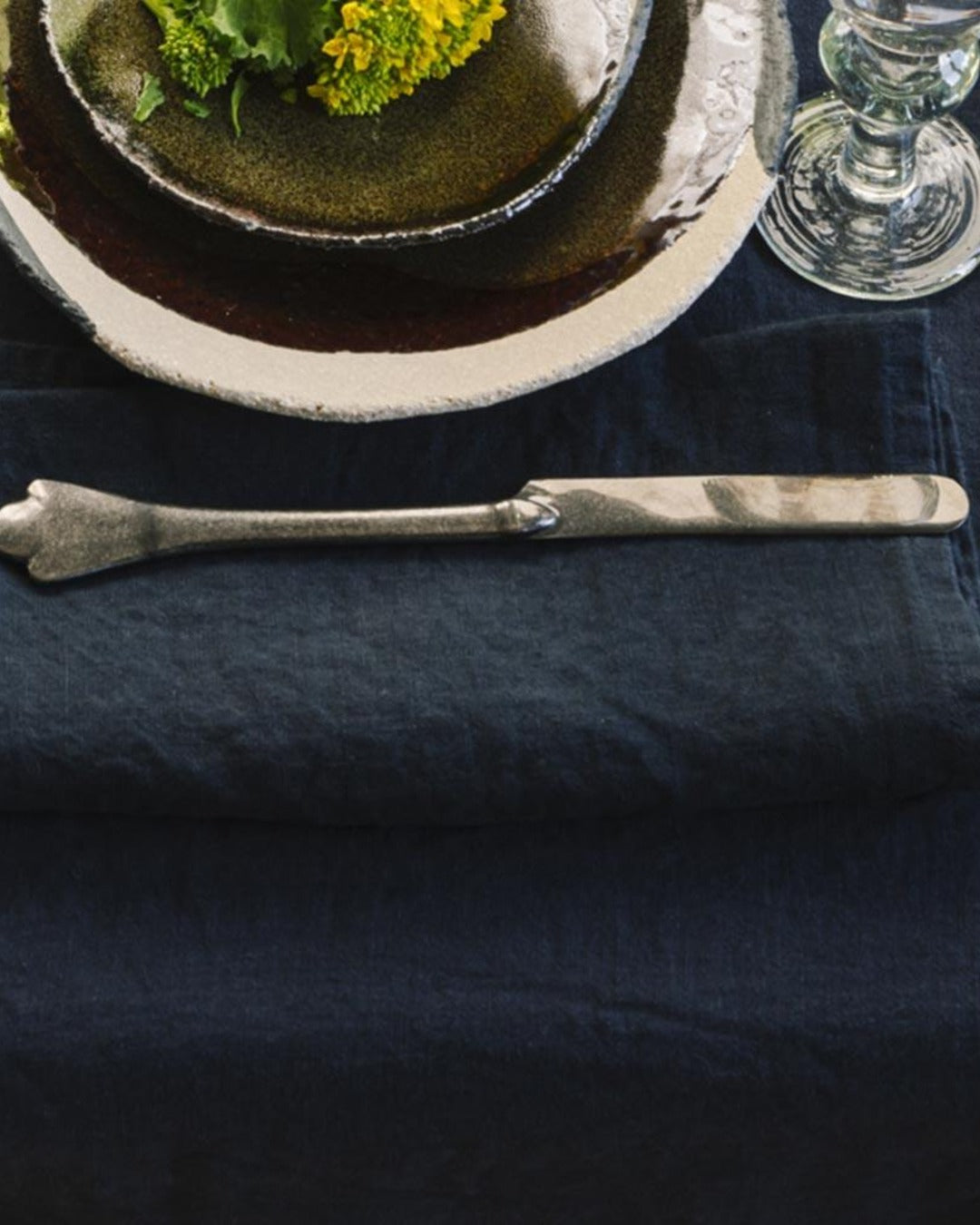 Merci - Washed linen napkin - Ink Blue
