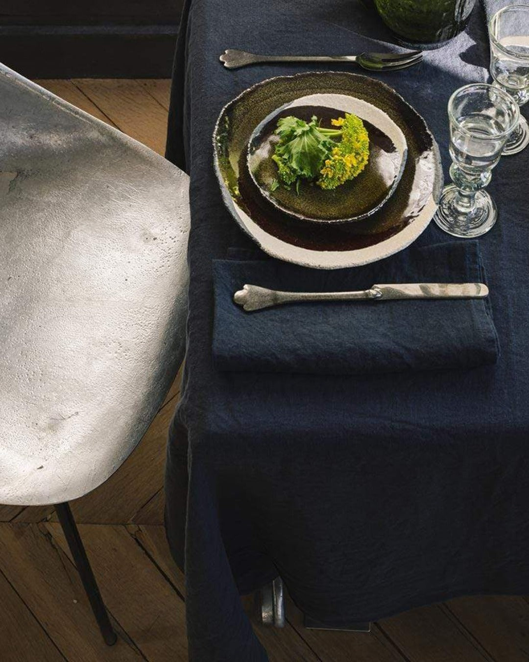 Merci - Washed linen napkin - Ink Blue