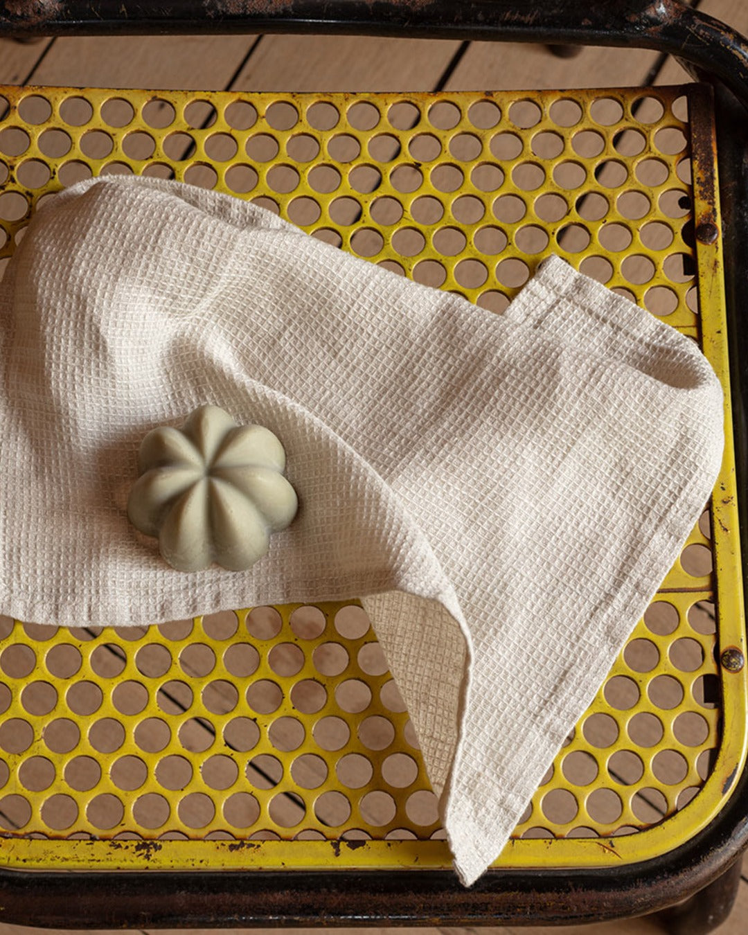 Merci - Linen guest towel - Honeycomb - Stone