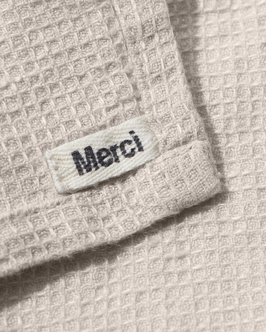Merci - Linen guest towel - Honeycomb - Stone