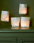 Merci - Set of 4 Paper Lanterns - White & Silver