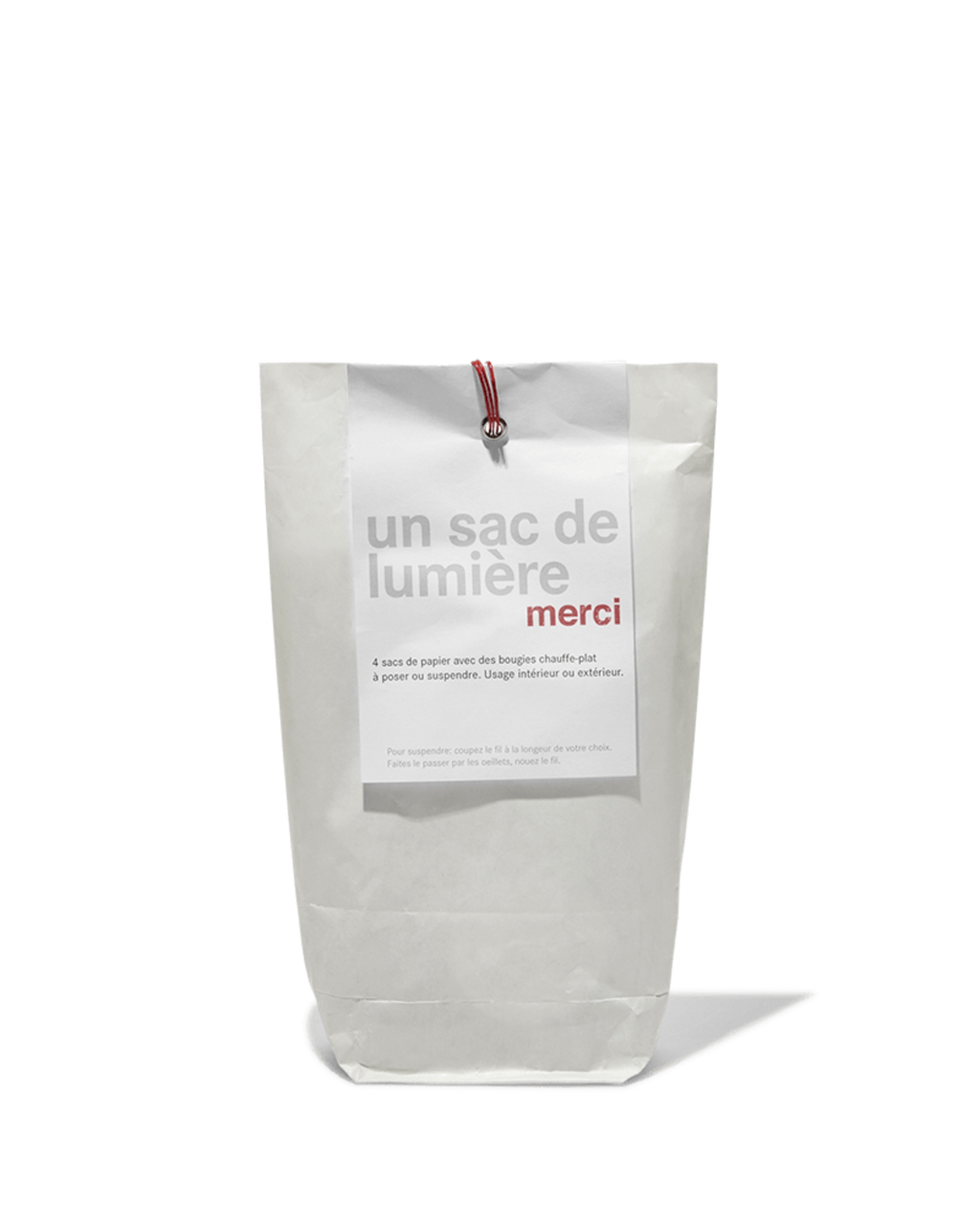 Merci - Set of 4 Paper Lanterns - White & Silver