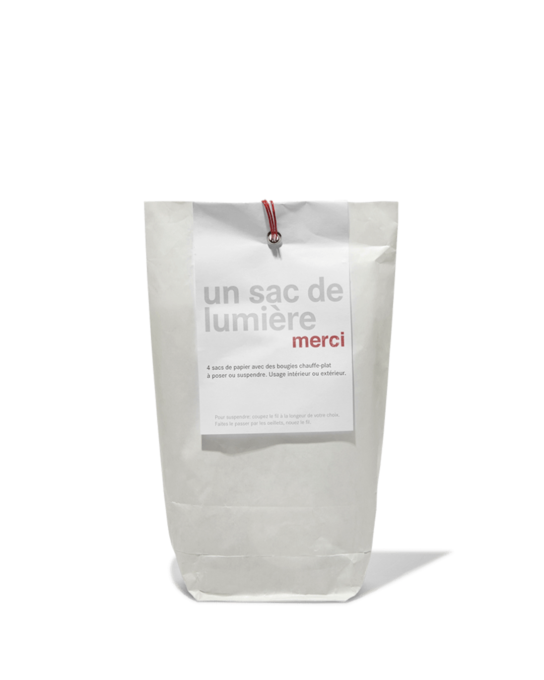 Merci - Set of 4 Paper Lanterns - White & Silver