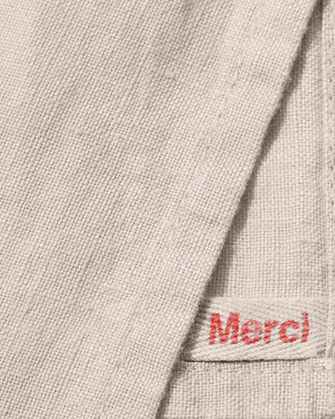 Merci - Set De Table En Lin Lavé - Pierre