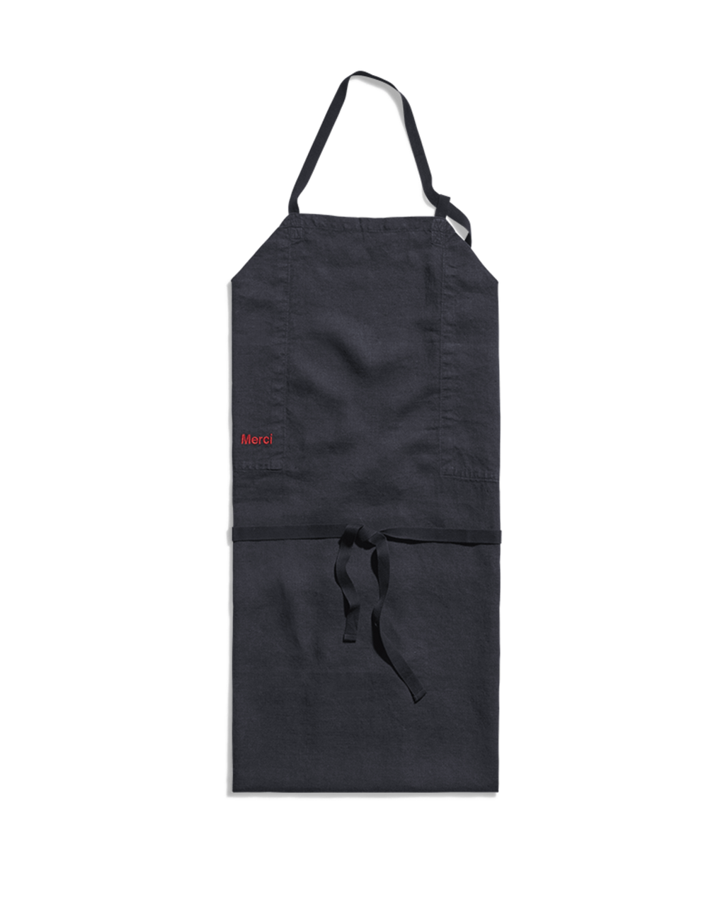 Merci - Washed linen apron - Ink Blue