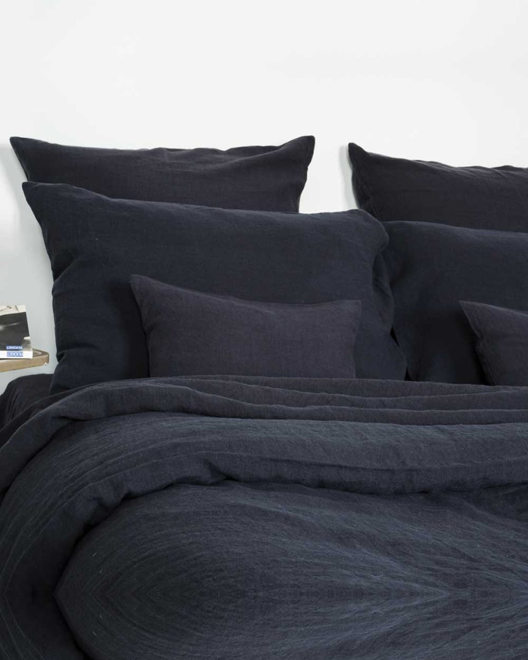 Merci - Washed linen pillowcase - Ink Blue