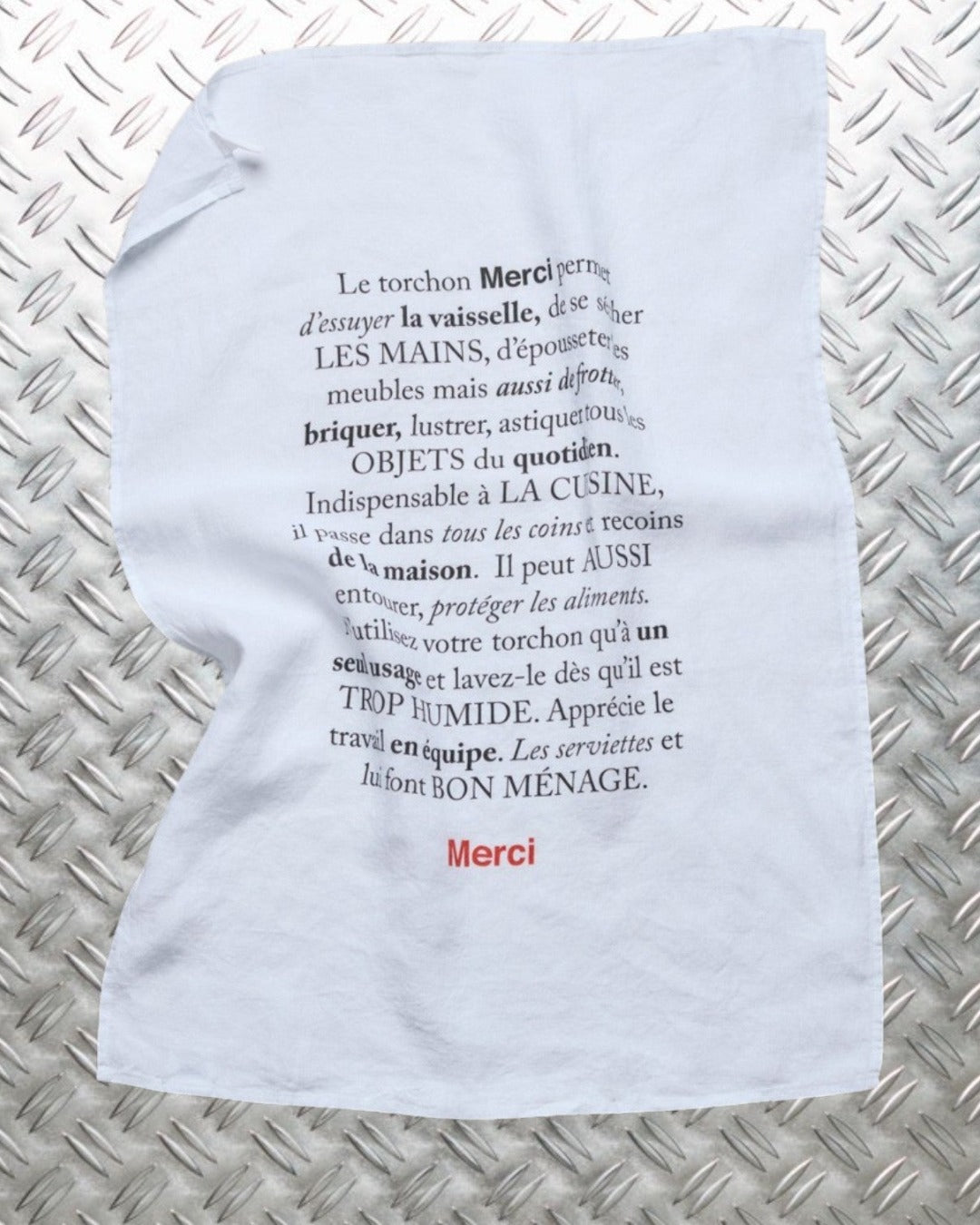 Merci - Torchon En Lin Lavé