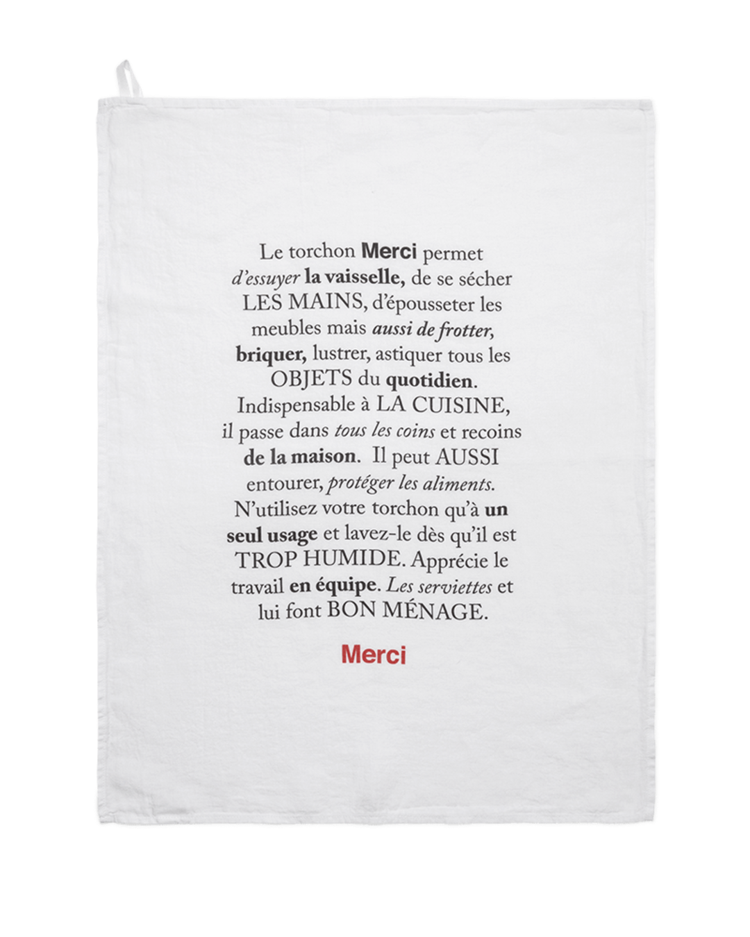 Merci - Torchon En Lin Lavé