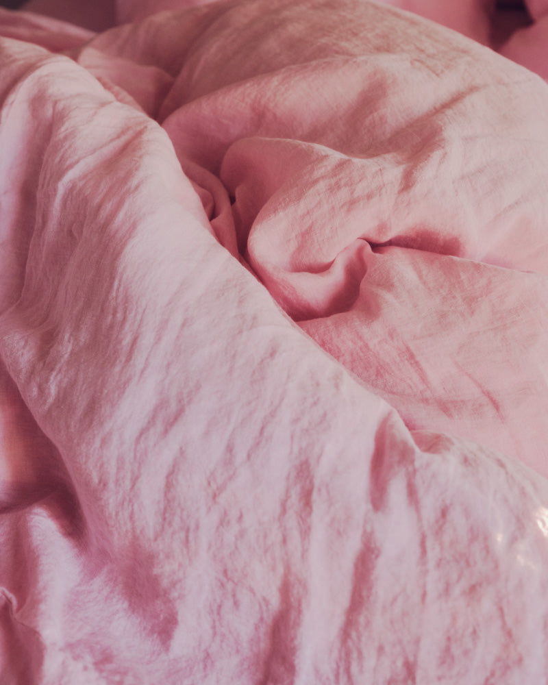 Merci - Housse De Couette En Lin Lavé - Rose Granité