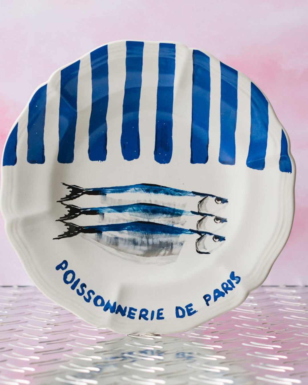 Merci - Assiette Plate En Faïence Poissonnerie