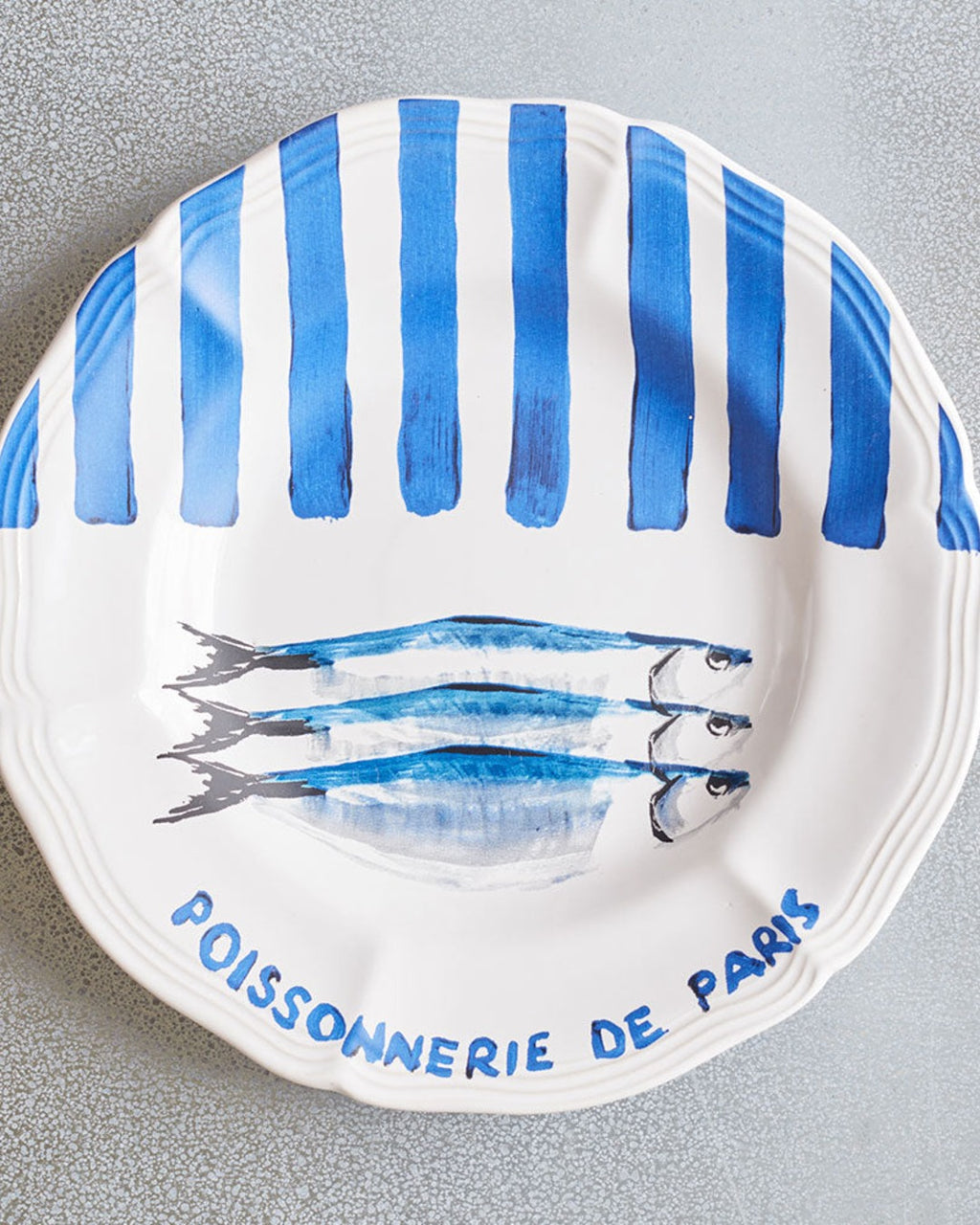 Merci - Assiette Plate En Faïence Poissonnerie