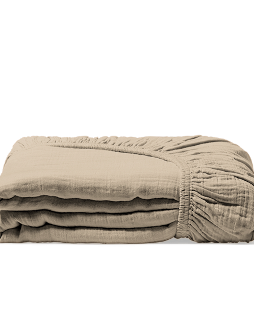 Merci - Cotton gauze fitted sheet - Beige Quai de Seine