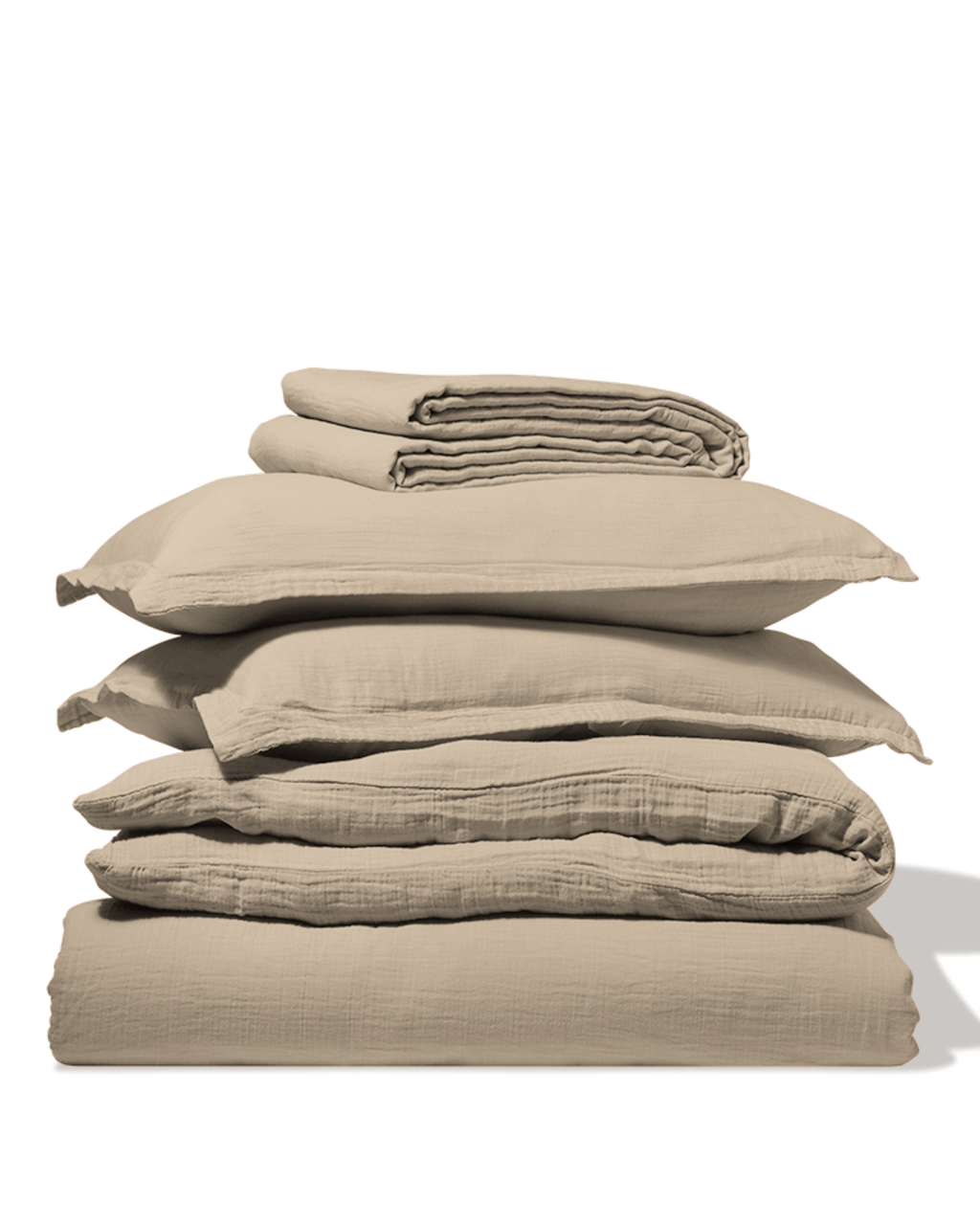 Merci - Cotton gauze flat sheet - Beige Quai de Seine