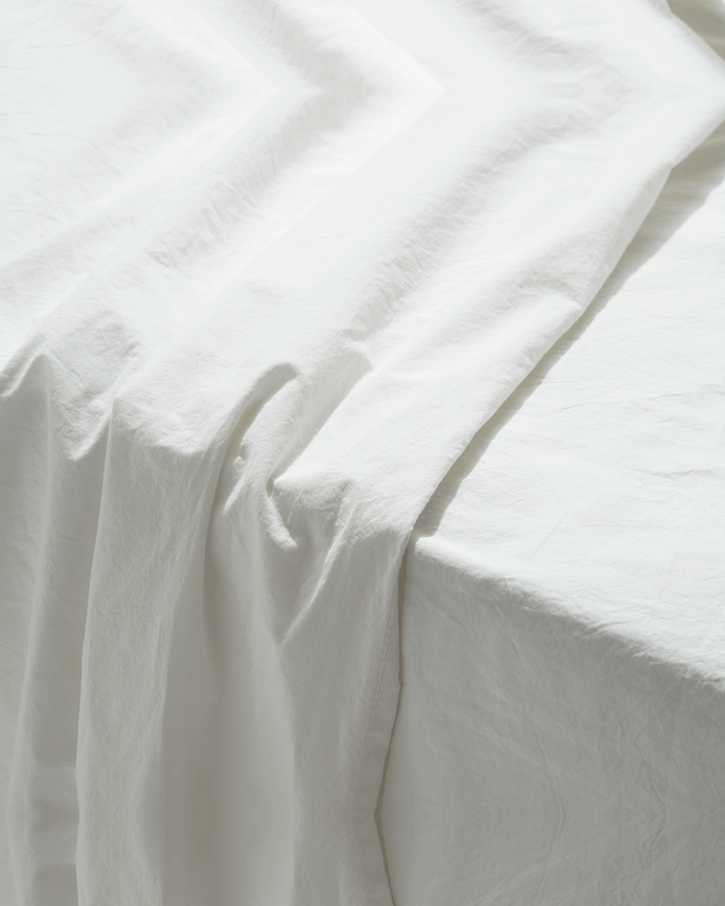 Merci - Drap Plat En Percale De Coton - Blanc Craie