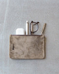 Merci - suede leather pouch - Truffle