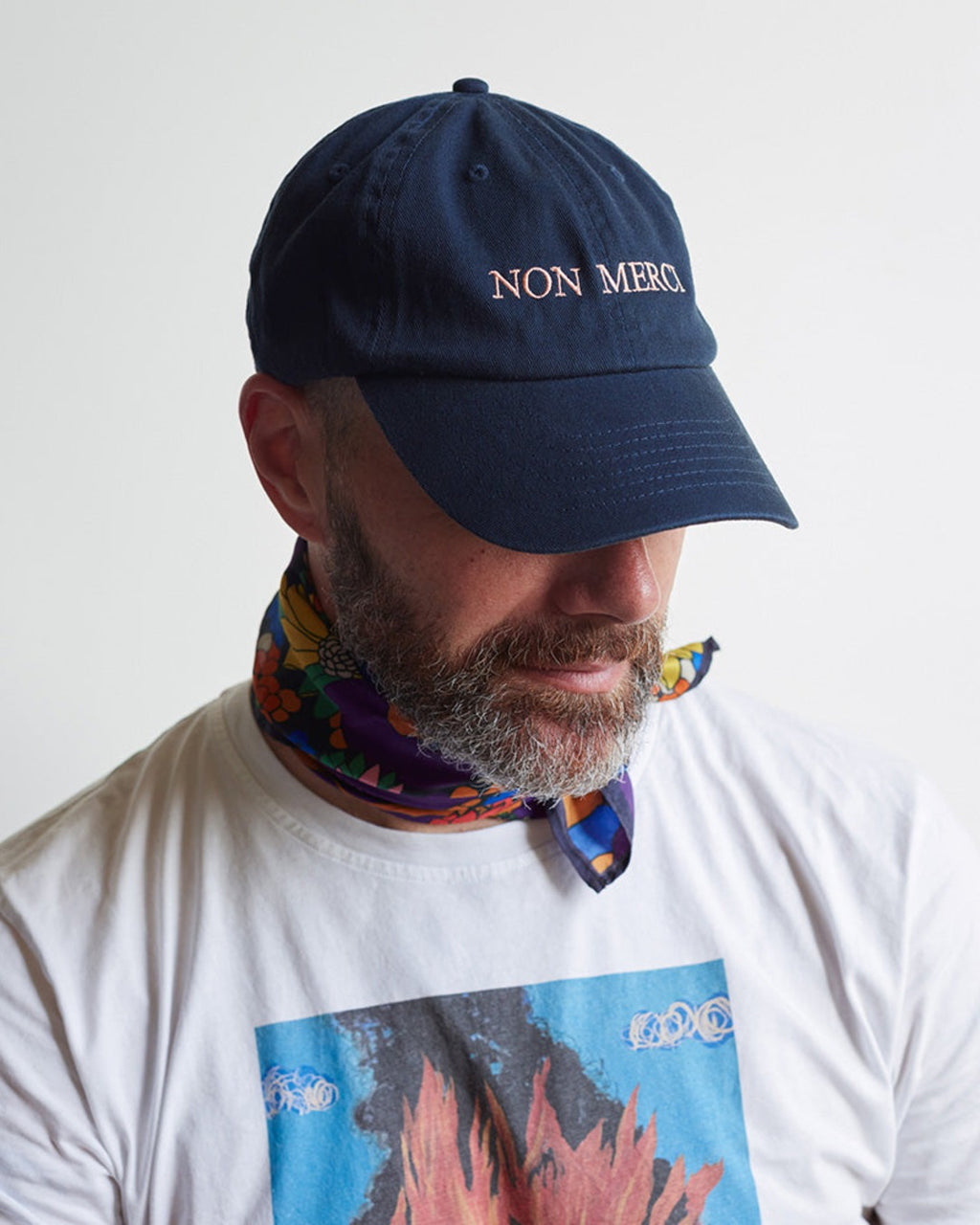 Merci - Embroidered Cap No Merci - Bleu Navy