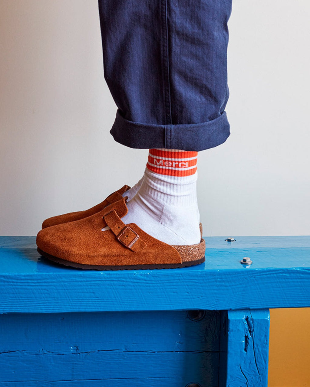 Merci - Chaussettes En Coton - Orange Tomate