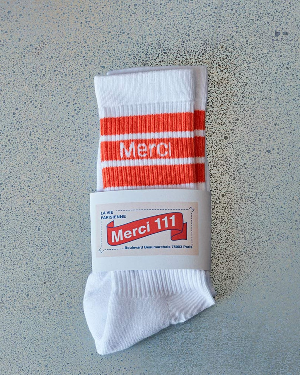 Merci - Chaussettes En Coton - Orange Tomate